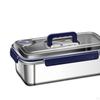 Stainless Steel Lunch Box Food Container Rectangle Stackable Lightweight Refrigerator Storage