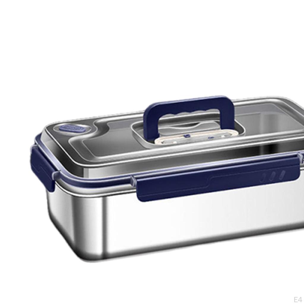 Stainless Steel Lunch Box Food Container Rectangle Stackable Lightweight Refrigerator Storage