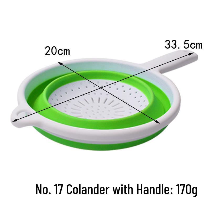 Thickened Collapsible Kitchen Colander with Handle - Multifunctional Wash & Fruit Basket