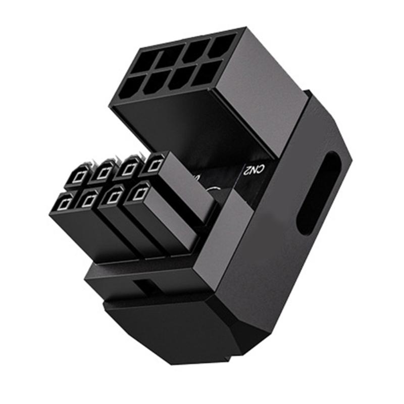 

Алюминиевый 8-контактный адаптер питания PCIe для видеокарты с угловым разъемом 180 градусов, аксессуары обратного типа для видеокарты чёрный