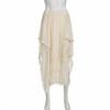 Vintage Asymmetrischer Spitzenrock für Damen, Sommer, hohe Taille, locker, trendiger Mittelrock, Y2k-Kleidung, Mode, Streetstyle