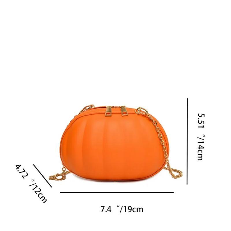Mini Halloween Pumpkin Women Crossbody Bag Cartoon Girl Personalized Hand-held Chain Small Round Shoulder Bags