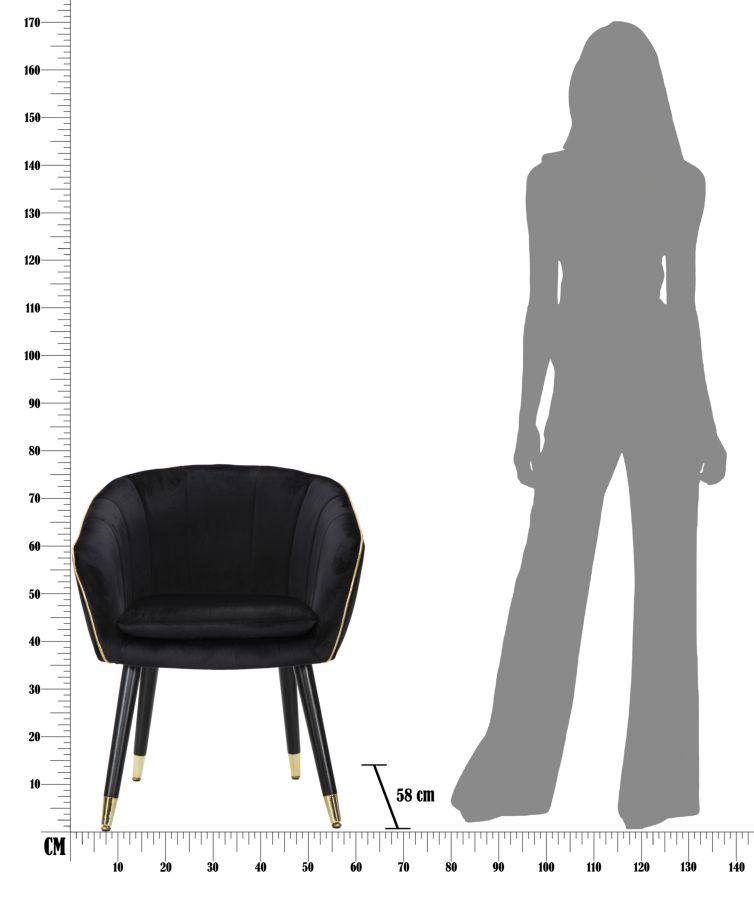 Armchair Paris Black Gold Cm 62X58X78