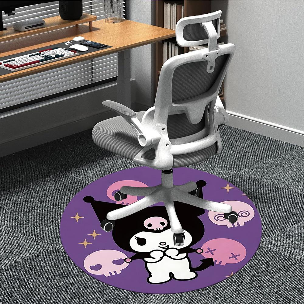 1 шт. Куроми, Ковер Sanrio, Круглый, Нескользящий, Прочный, Большого размера, Офисный ковер, Подходит для офиса, Красивое украшение 80cm