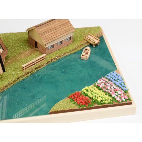 Woody Joe European Streets Series: Kinderdijk, Netherlands Wooden Model Assembly Kit (Diorama)