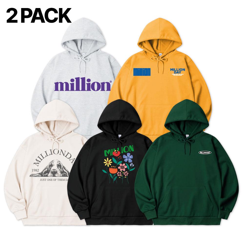 Худи с графическим принтом Million Day Million Best [2 шт.] (Тип) Double_Purple/L