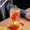 Drinking Cup Glasses with Bamboo Lid Juice Glass Straws Beer MugIce Coffee Mugs Cute Glasses Beer Jars Glasses Brush Drinkware