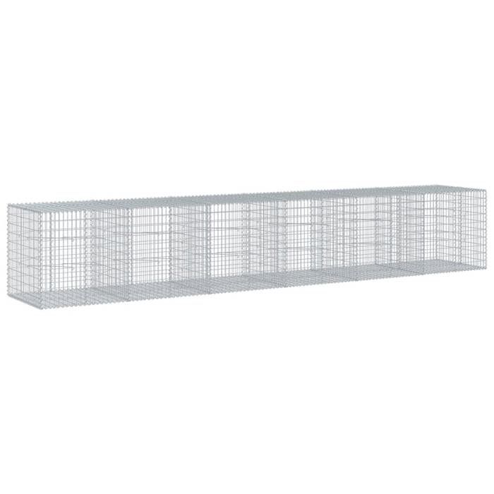 VidaXL Gabion Basket with Lid 600x100x100 Cm Galvanized Iron, Gabion Wall, Gabion Retaining Wall, Fence In 3295200
