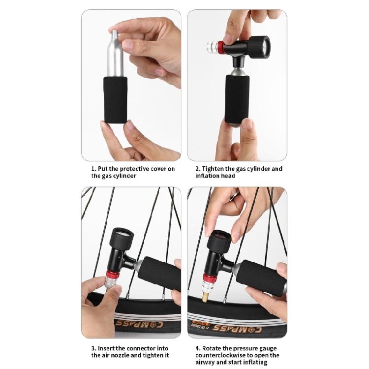 Portable CO2 Inflator Head Quick & Easily Bicycles Tyre Pump Bike Inflation Valves Head Nozzle CO2 Tyre Filler Enduring