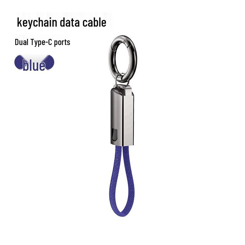 Zinc Alloy PD60W Fast Charging Data Cable Keychain for Apple iPhone/Huawei with Portable Lanyard
