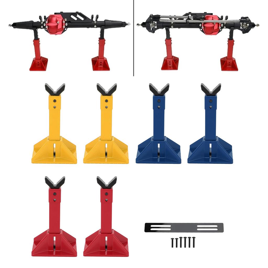 1 Pair RC Car Jack Stand Metal Height Adjustable RC Jack Toy Stands for 1/18 1/10 1/8 1/7 RC Crawler