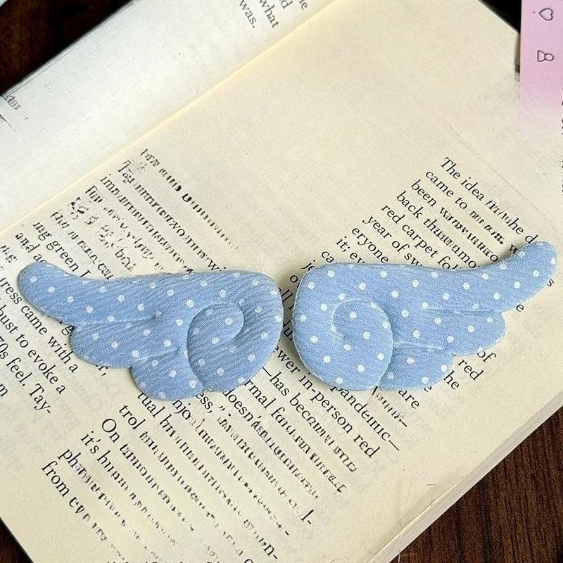 Korean Sweet Cute Dot Wings Fabric Hairclips for Women Girls Duckbill Clip Barrettes Hair Styling Accessories Hairpin Daily Wear