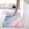 Nordic Marble Absorbent Bath Mat Bathroom Entryway Non-Slip Floor Rug Washable Square Design