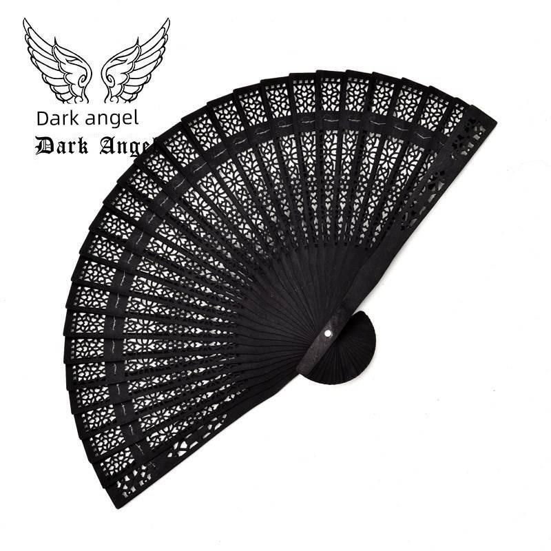 Handmade Retro Bamboo Folding Fan for Men, Fan, Mysterious Black Hollow Bamboo Fan, Simple Everyday Bamboo Fan