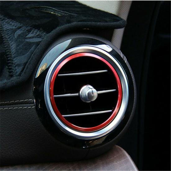 8 Pieces Aluminum Car Front AC Air Outlet Vent Ring Cover For Benz E 2016 17 18