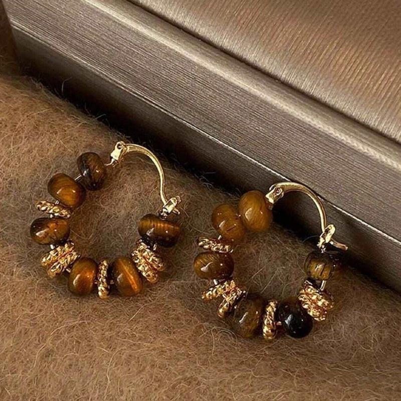 

1 пара винтажных текстурированных серег-колец U-образной формы для женщин, простой и элегантный дизайн