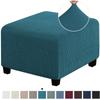 Polar Fleece Footstool Cover Durable Stretch Ottoman Cover Solid Color Footrest Slipcover For Living Room Furniture Protector