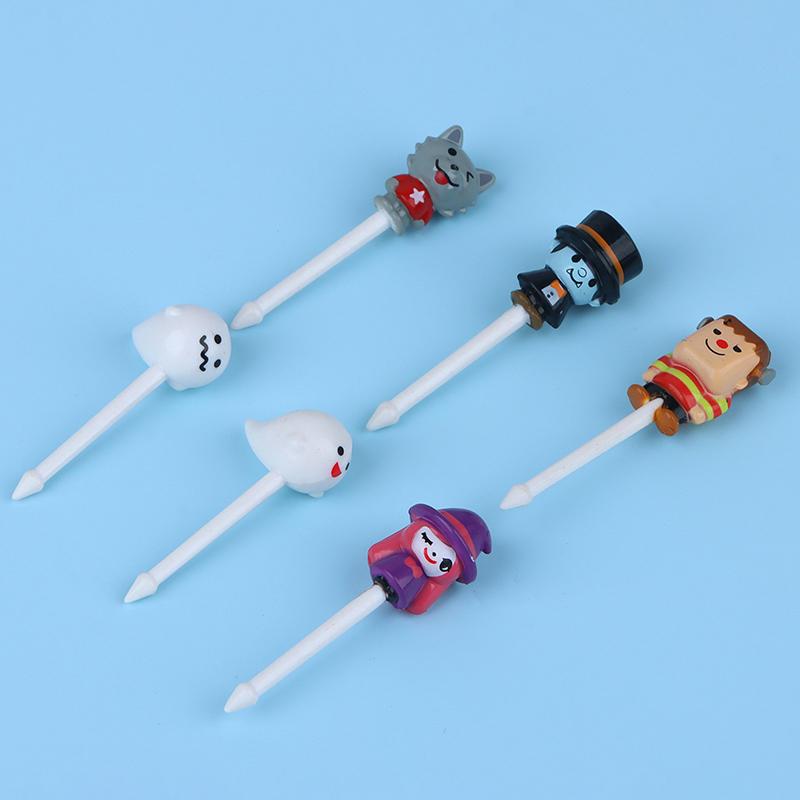 Candy Fruit Fork Food Grade Plastic Mini Cartoon Kids Cake Fruit Toothpick Bento Lunch Bento Accessories Party Decoration Supply