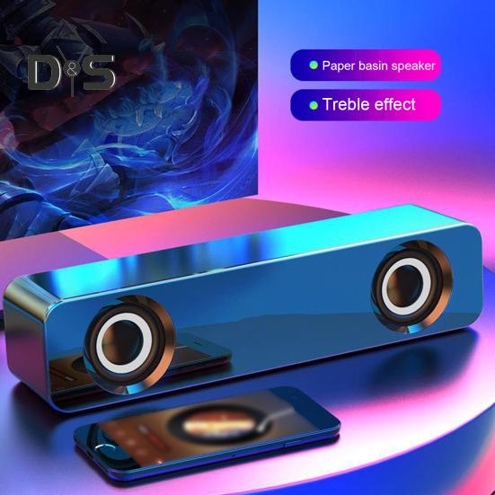 Bluetooth-compatible Speaker Music Player with Light Stable Connection Home Video Desktop Wireless Sound Speaker