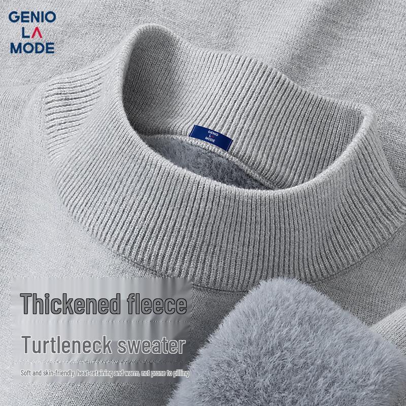 

GENIOLAMODE Men s Plush Half-Turtleneck Knit Sweater L