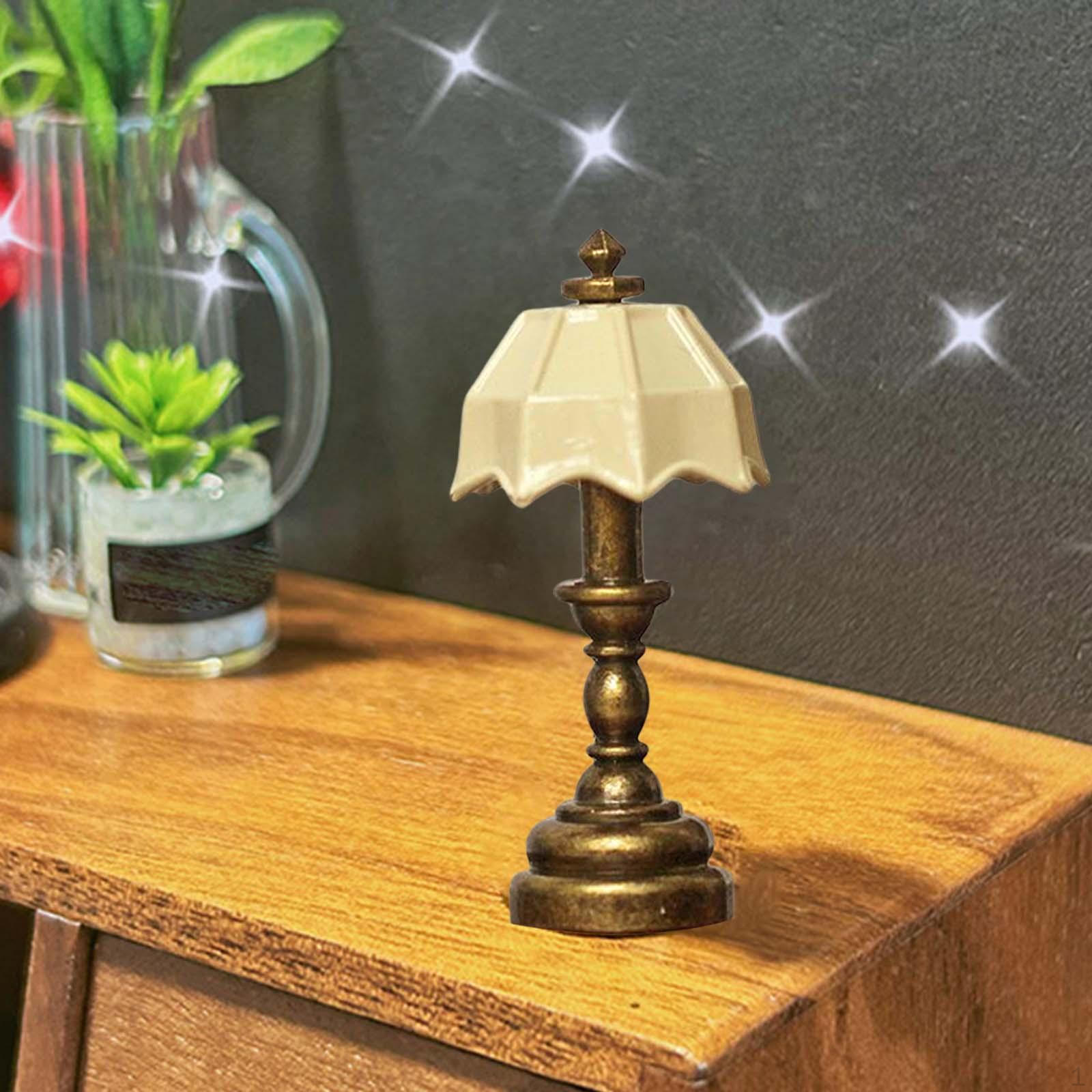 

1/12 Мини Настольные Лампы Кукольный Дом Лампа Зонт Форма Абажур Моделирование для Beige