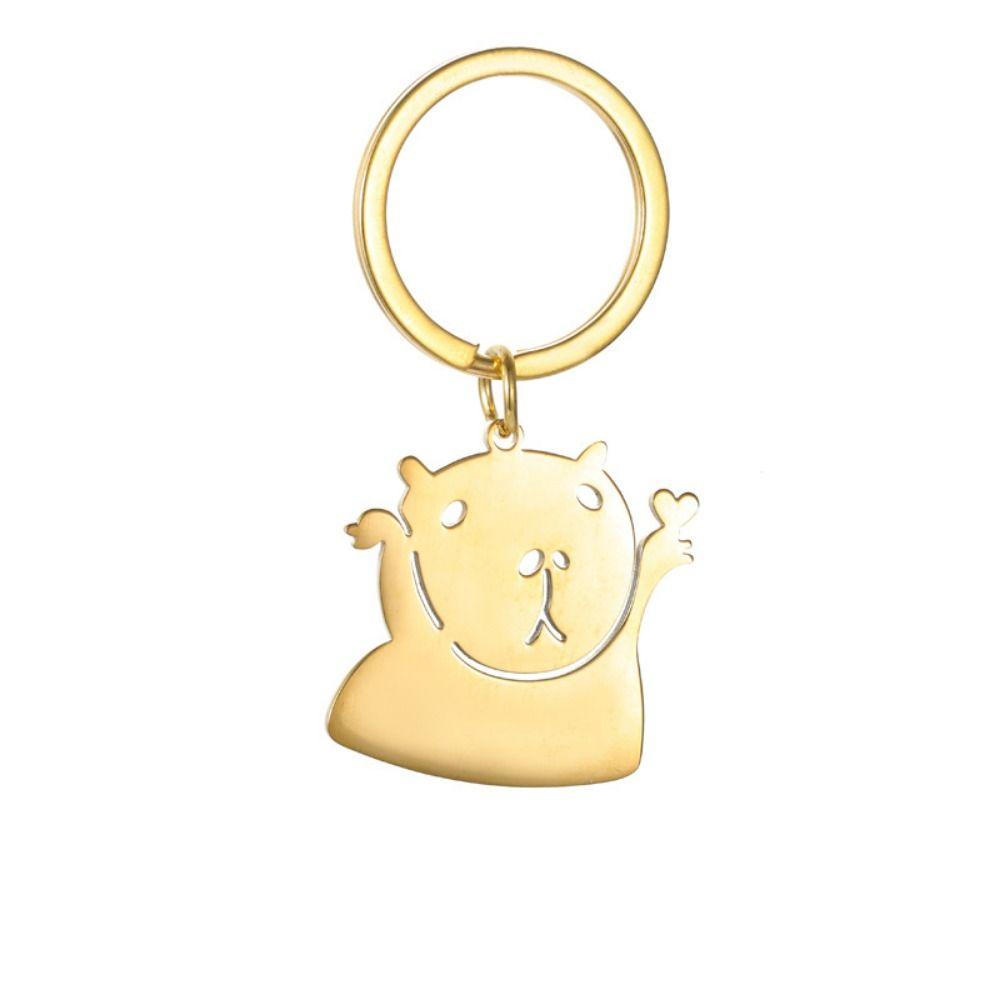 

Simplicity Water Dolphin Keychain Heart Hollow Capybara Keyring Jewelry Accessory style 4
