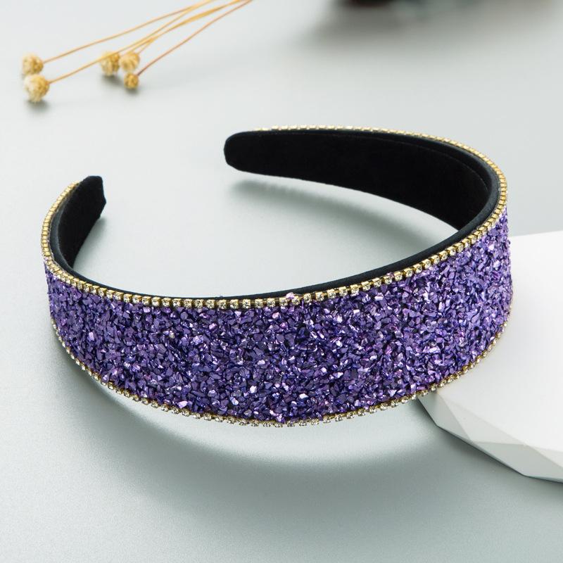 

Женское украшение для волос с цветным камнем, повязка на голову с шампунем Super Flash с широкими краями