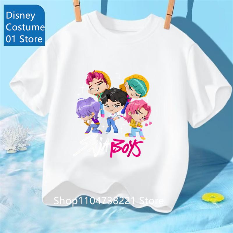 Camisetas Kpop Demon Hunters Huntrix Para Niños Niñas Verano Tops Casuales Manga Corta Camisetas Gráficas Kpop Demon Hunters Camiseta