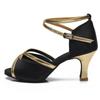Women's Latin Dance Shoes Satin Soft Tango Salsa Modern Ballroom Dancing Shoes Heeled 7CM