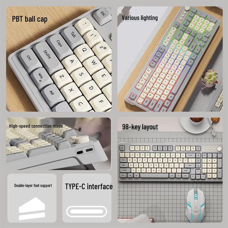 Forwarder G98 Silent Mechanical-Feel RGB Gaming Keyboard