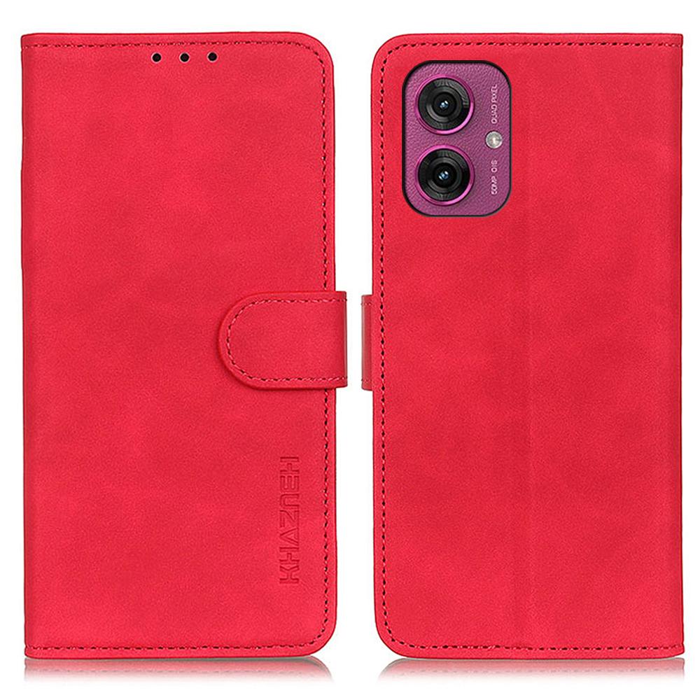 KHAZNEH For Motorola Moto G55 5G Case PU Leather Retro Texture Phone Cover
