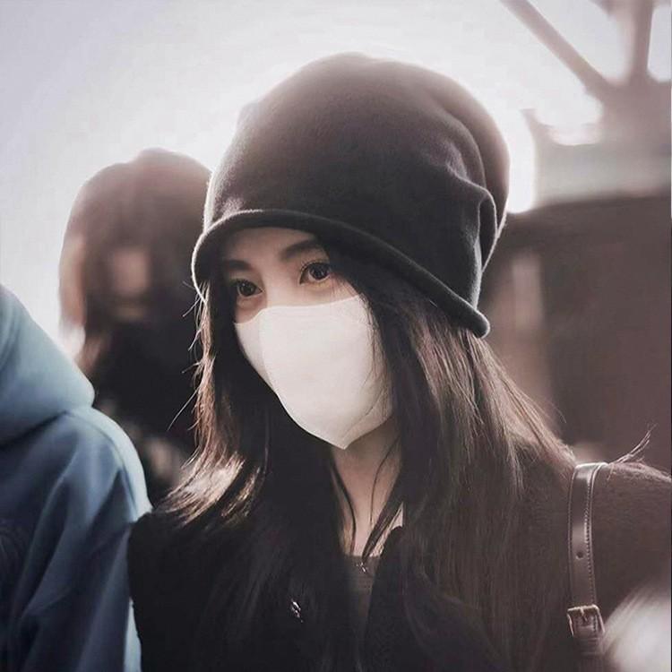 Ju Jingyi cold hat winter women's big head circumference stacking hat knitted autumn and winter hat thin outdoor