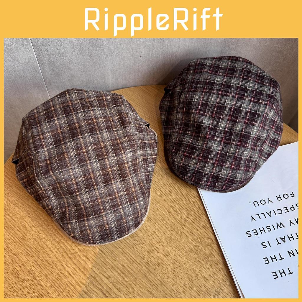 Checkered Fashionable Retro Pattern Women Casual Beret For Autumn And Winter