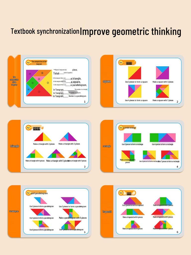Magnetic Tangram Puzzle for Ages 3-6 - First Grade & Kindergarten Kids' Educational Toy