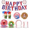 Baseball Birthday Party Banner & Hanging Swirl Decorations Set
