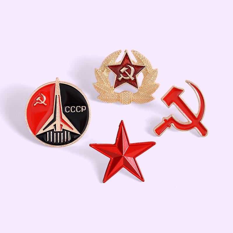 Star Unique Fivepointed Scythe Pin Made From Durable Alloy With Vibrant Enamel Finish