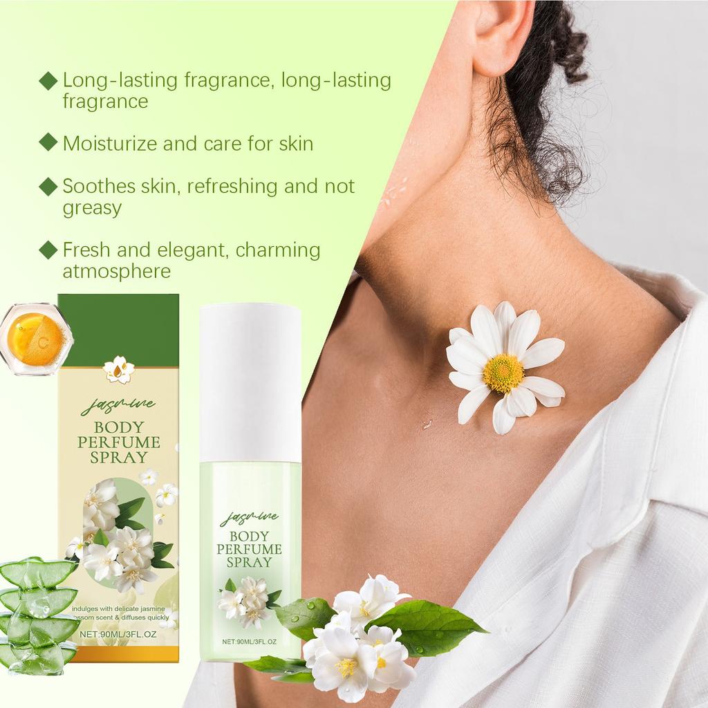 Jasmine Body Perfume Spray Fresh Elegant Moisturizing Skin Light And Fragrant Jasmine Fragrances 90ml