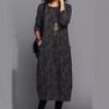 Personality Print Crew Neck Long Sleeve Dress for Women
