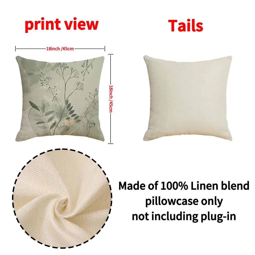 Spring and Summer Versatile Floral Print Pillow Nordic Home Decoration Sofa Cushion Linen Breathable Comfortable Seat Cushion