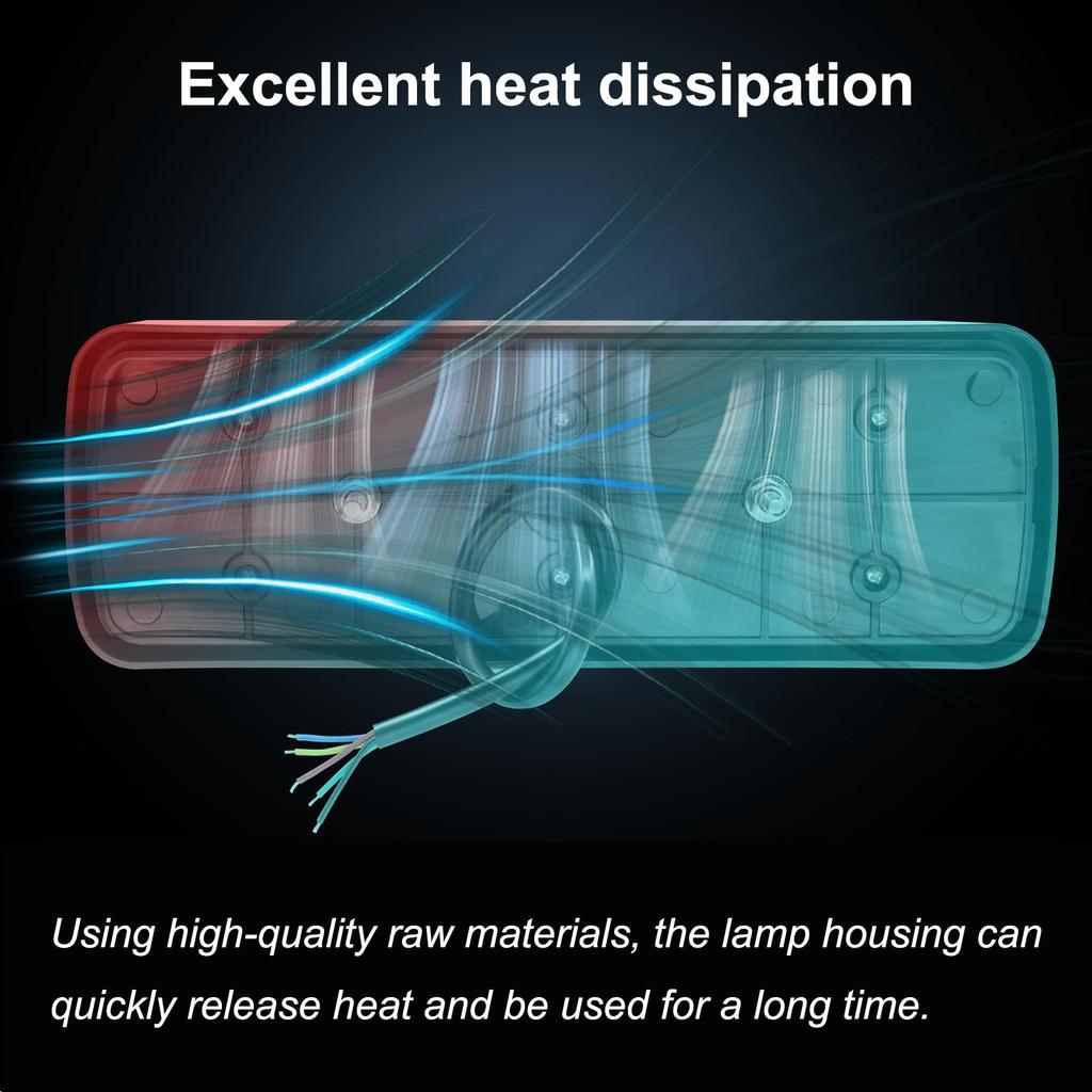 Ygmylandbb LED Truck Tail Lights for and 12V Integrated Turn and Reverse Universal 75 Vehicle Inspection and Set of 2 Trucks, Trailers, Boats, Brake,