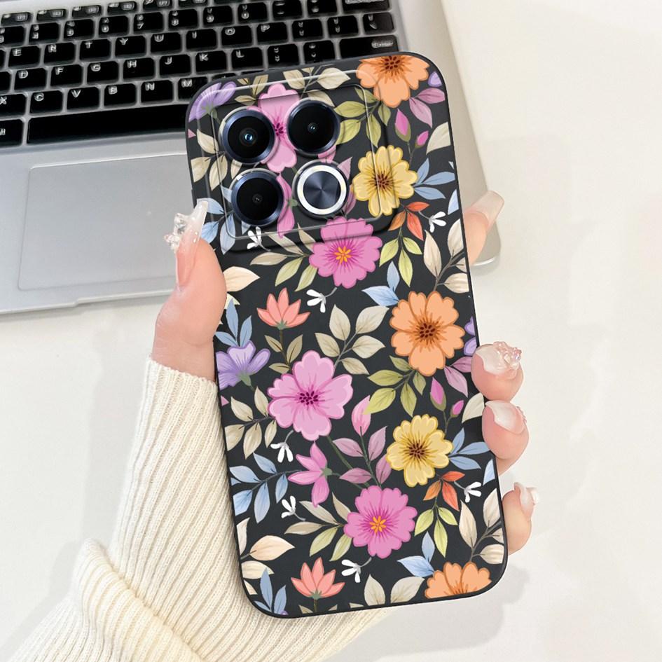 For Infinix Note 40 5G Case Cartoon Rabbit Flower Anti Slip Bumper Soft Silicone Cover For Infinix Note40 X6852 X6851 Phone Case