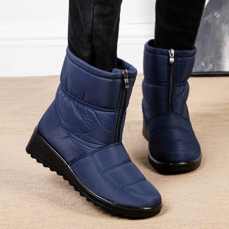 Plus Size Winter Warm Women's Snow Boots for Middle-Aged and Elderly Women Slip-On Waterproof Mom Shoes for Women