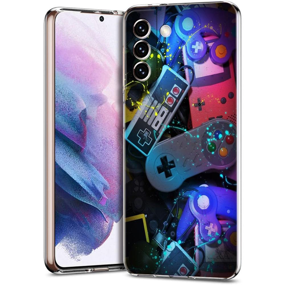 Game Controller Graphic Transparent Cover for Samsung Galaxy S24 S23 S22 S20 S21 FE Ultra S24 S23 S10 S10E S9 Plus 5G Phone Case