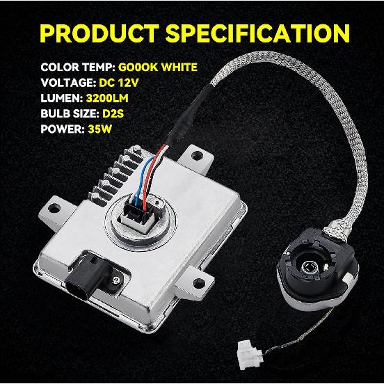 Xenon HID Headlight Ballast Unit Assembly With Igniter And D2S Bulb Fit For 2002-2005 Acura TL / TSX/ TL Type-S, 2004-2006 Mazda 3, 2004-2009 Honda