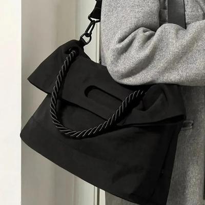 Large Capacity Tote Bag, Thick Rope Bag, Messenger Bag, Versatile Commuting Fashion One Shoulder Crossbody Bag Women's Bag