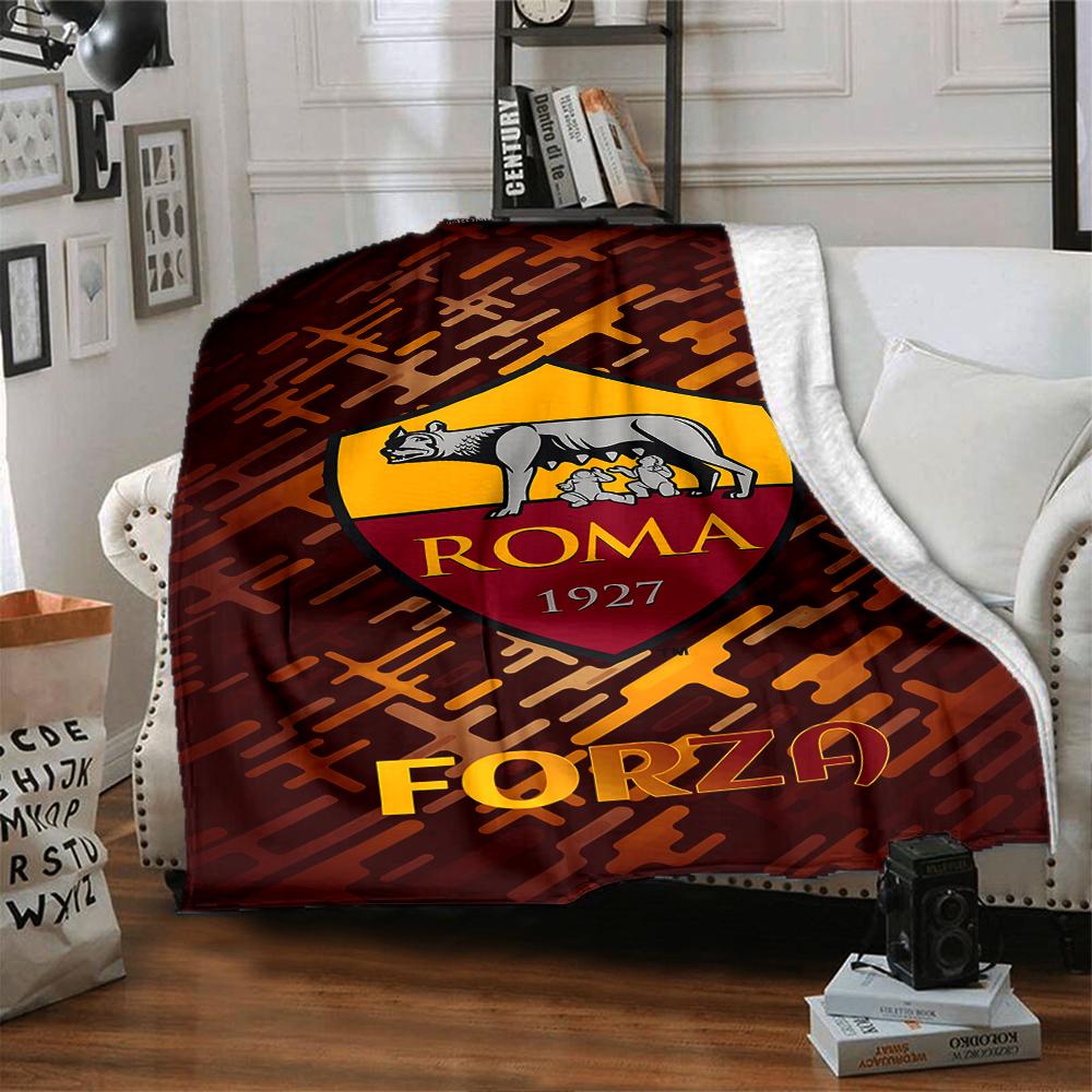 1pc Blanket - Rome logo Print Design,Lightweight Blanket for Sofa,Bed- Soft &Warm,Gift for All Seasons