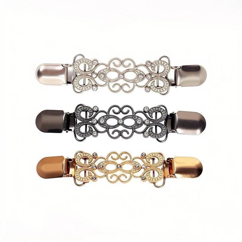 3/4/6Pcs Vintage Cinch Fasteners Durable Non-slip Sweater Shawl Clips for Women Shirts Blouses Daily Outfits