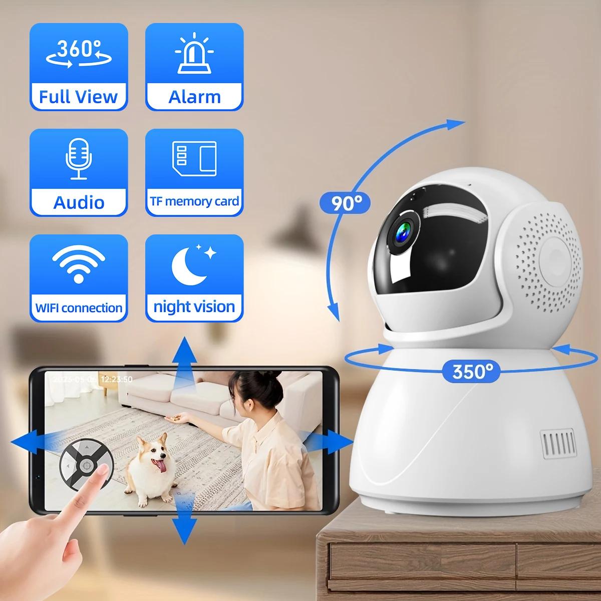 

1080P HD Wireless WIFI Camera PTZ IP CCTV Security Protector Surveillance Camera Smart Auto Tracking Baby Monitor Two Way Audio V380 pro білий
