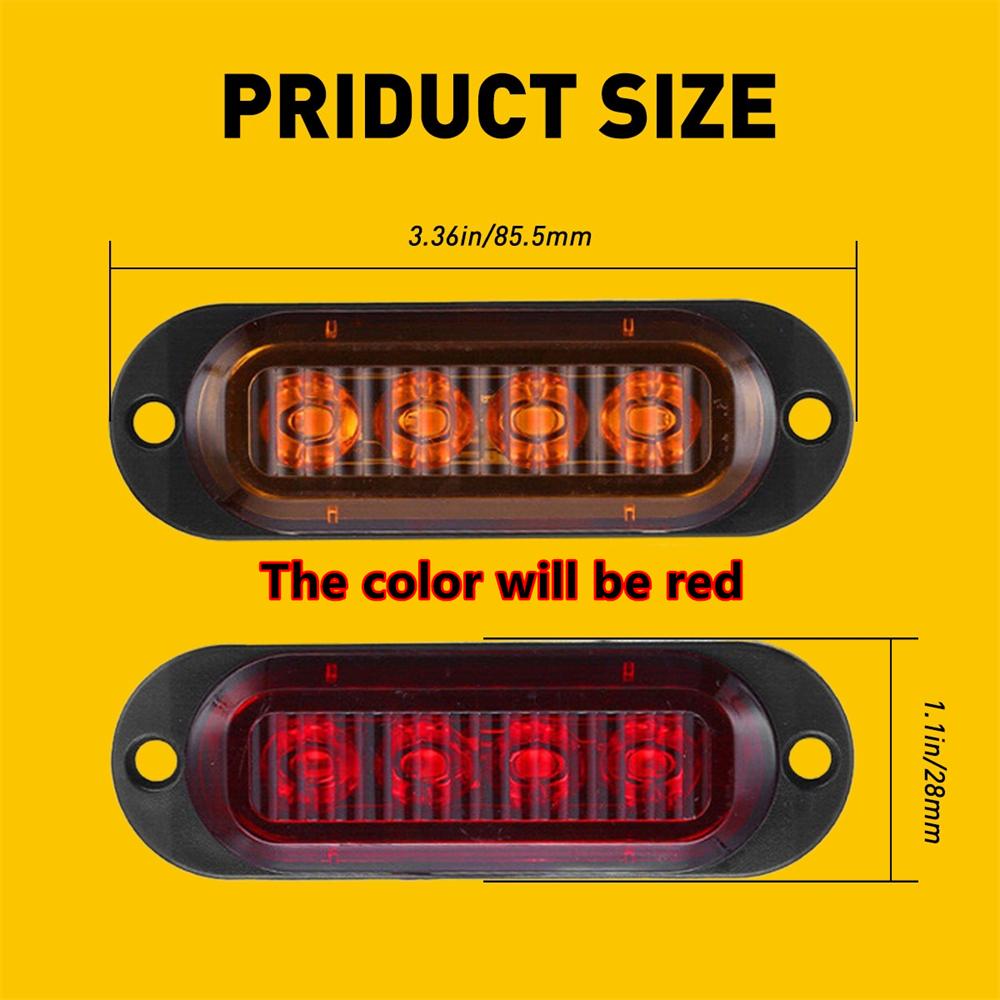 Red LED Side Marker Clearance Lights 8Pcs for Trailer Truck RV