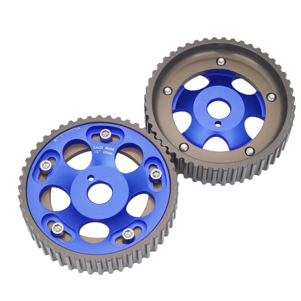 2pcs Cam Gears Timing Gear Pulley Kit Aluminum Adjustable Engine Pulley Sprocket Timing Cam Gear For Toyota Supra 1JZ 2JZ DOHC